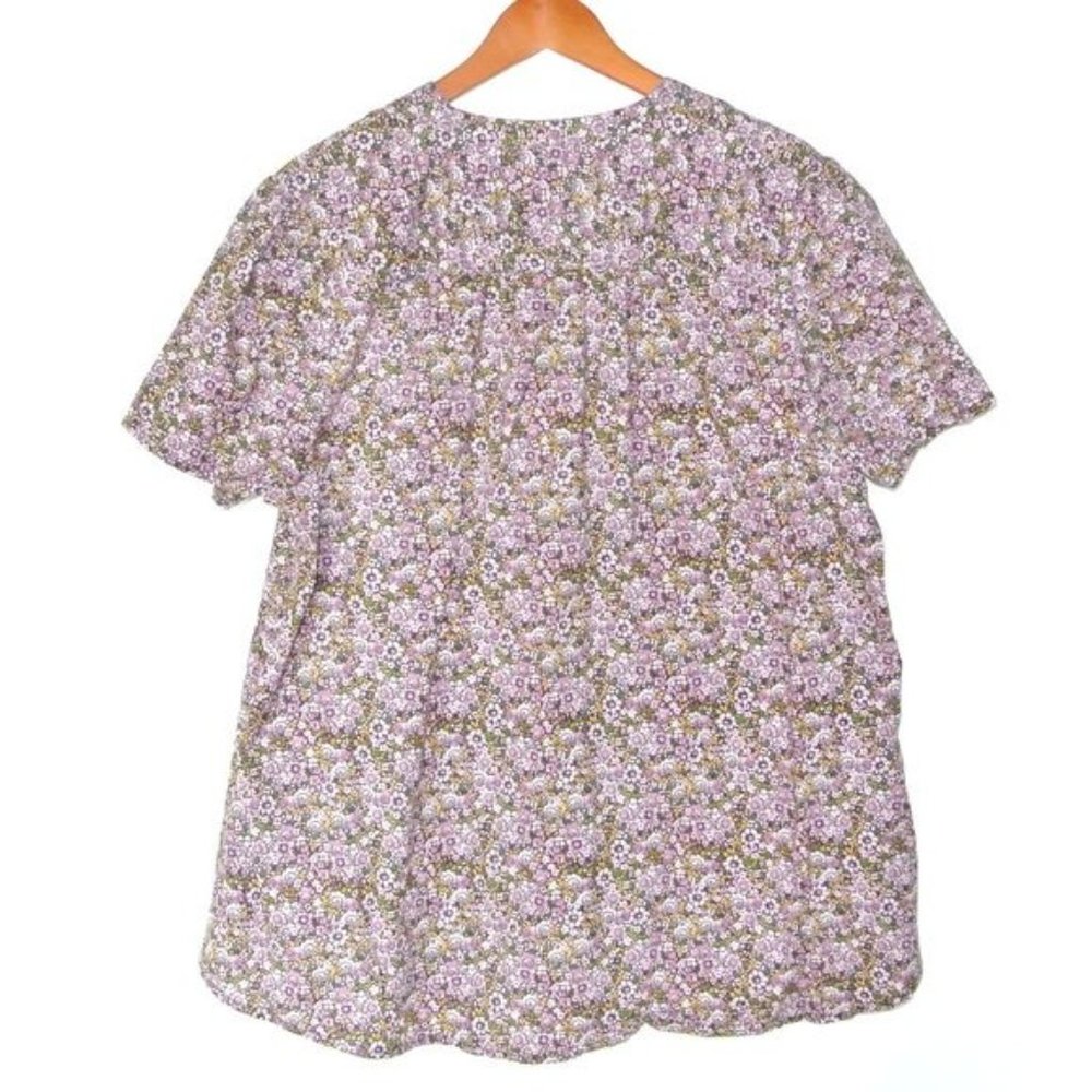 Woman Within Pintucked Half-Button Floral Tunic 18 - Picture 7 of 8